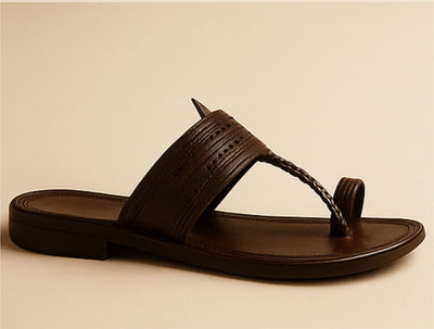 Men’s Kolhapuri Chappal – Brown Leather